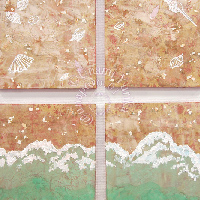 海南百合香の日本画作品「波打ち唄」