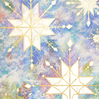 海南百合香の日本画作品「Snow Crystals」